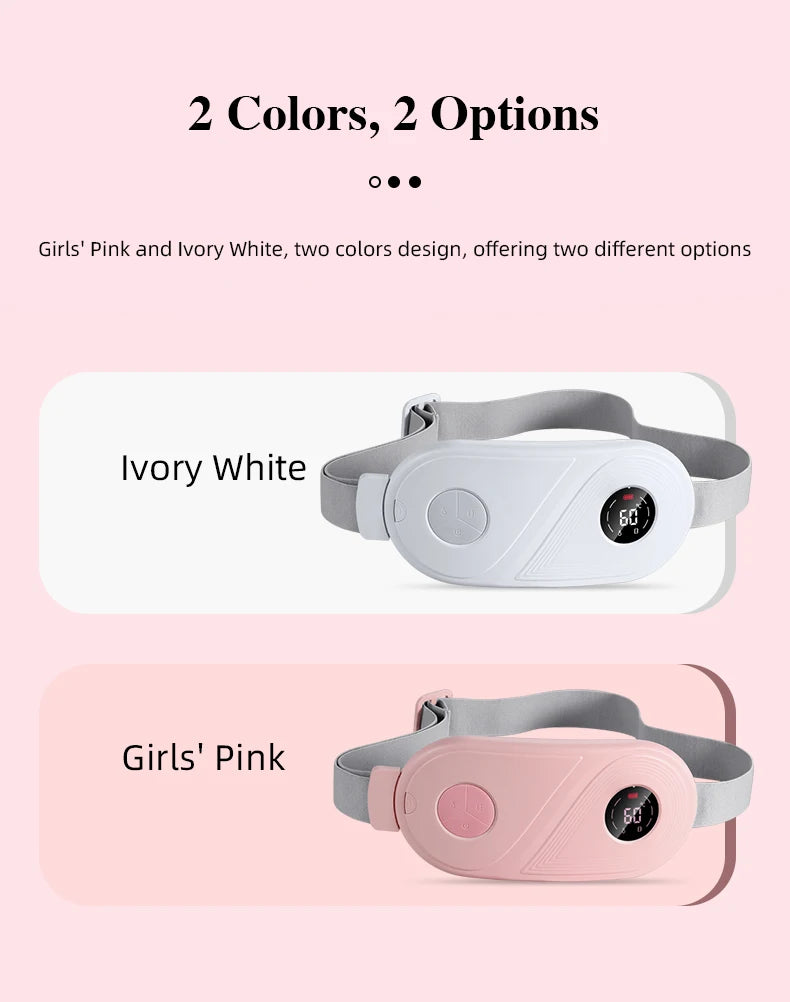 Electric Warm Uterine Cramp Massager Vibrator Heating for Menstrual Relief  Waist Massager Belt Care Waist Stomach for Women