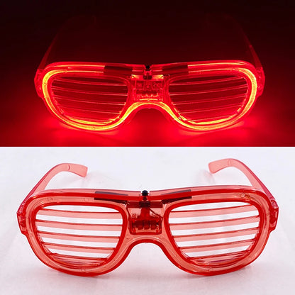Light Up LED Glasses 5 Colors Heart Shape Glow Glasses Glow in The Dark Party Supplies Neon Party Favors for Kids Adults