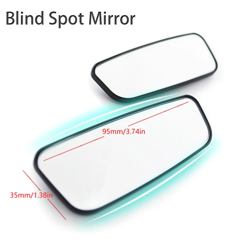 2Pcs Car 360 Degree Adjustable Blind Spot Mirror Auxiliary Rearview Convex Mirror Round Frame Wide Angle Mirrors For Car Reverse