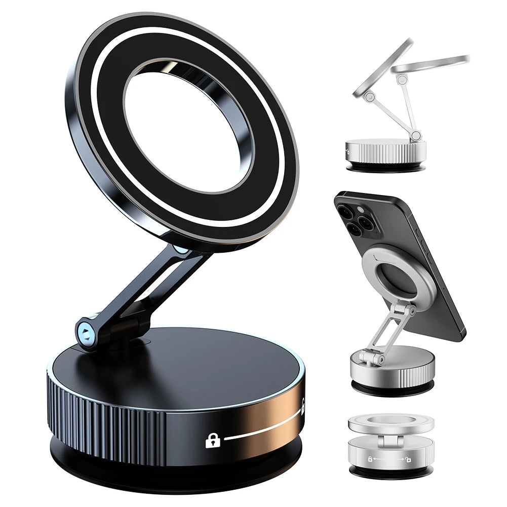 Magnetic Vacuum Car Mount Phone Holder 360° Rotatable Vacuum Adsorption Car Phone Mount Car Mobile Phone Holder for Magsafe
