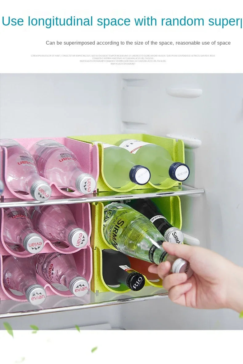 1/3PCS-Kitchen Organizer Refrigerator Rack Shelf Can Beer Wine Bottle Holder Rack Organizer Kitchen Storage Fridge Organizer