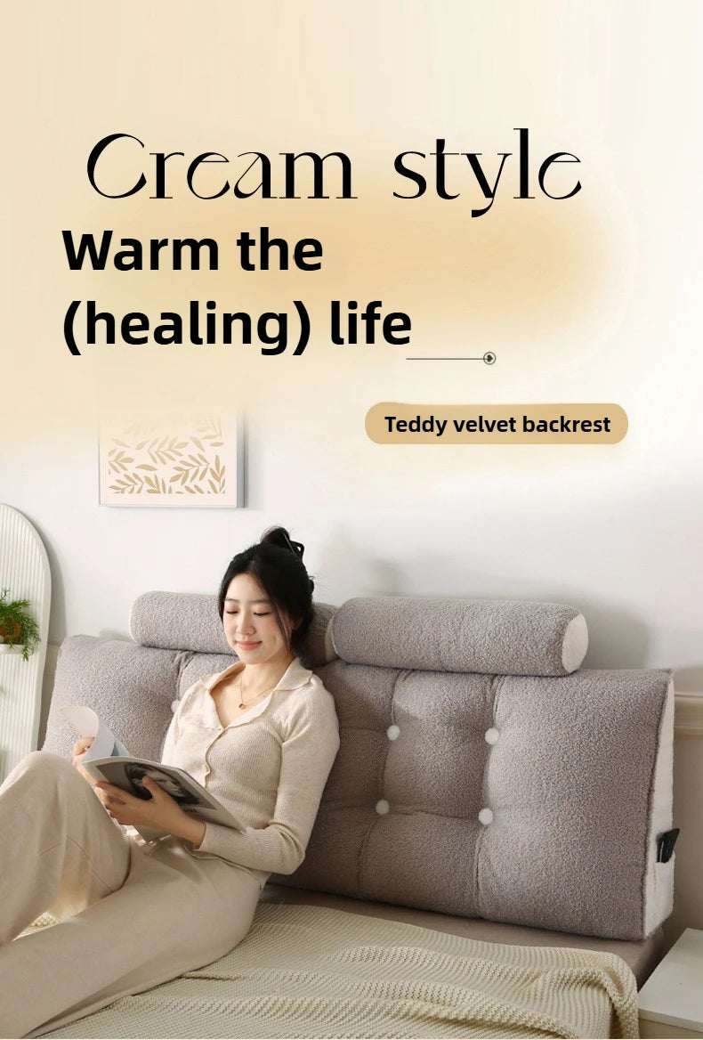 Headboard Pillow Lambswool Triangle Cushion Backrest Pain Relief Sofa Waist Cushion Wedge Sleeping Pillows for Bed Decorative 이불