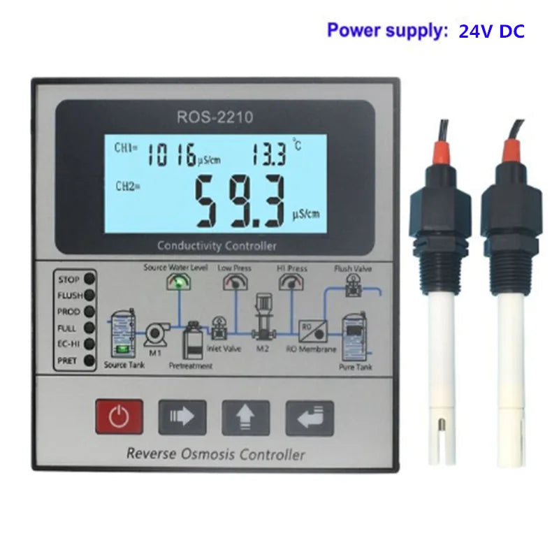 Online Water Ro Controller Sing Stage Ro System Controler and Conductivity with Sensor for RO System Water Purification System