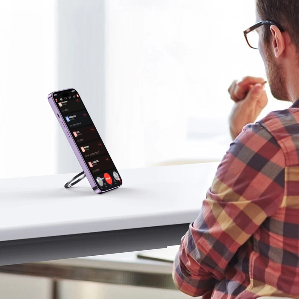 Cell Phone Ring Holder Stand Finger Grip Degree Rotation Kickstand Compatible iPhones Wireless charging