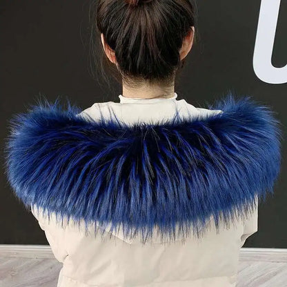 Detachable Faux Fur Collar Extra Large Warm Fake Fur Scarf Wrap Evening Cape For Winter Womens Coat Faux Fur Hood Ttrim Collar