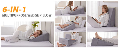1pc Ultimate Memory Foam Wedge Pillow - Enhanced Sleep Support for Surgery Recovery, Ideal Leg Elevation & Acid Reflux Relief, T