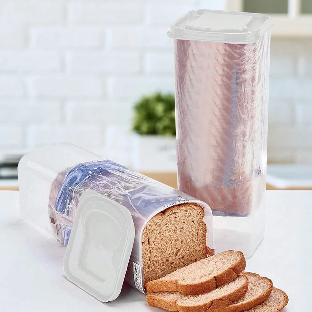 Plastic Sandwich Bread Holder with Airtight Lid Bread Dispenser Fresh Bread Storage Container for Loaf Bread Sandwich