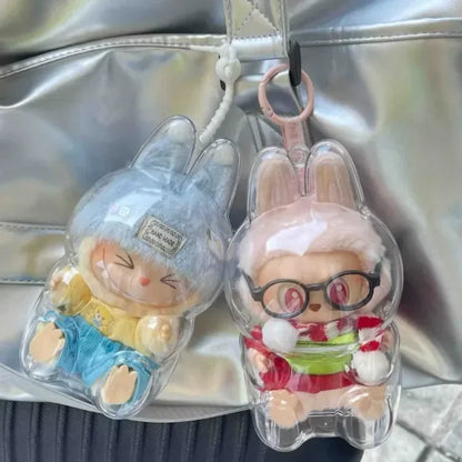 Labubu Transparent Protective Cover Stuffed Toys Cover Labubu I II Doll Display Bag Mini Portable Storage Box