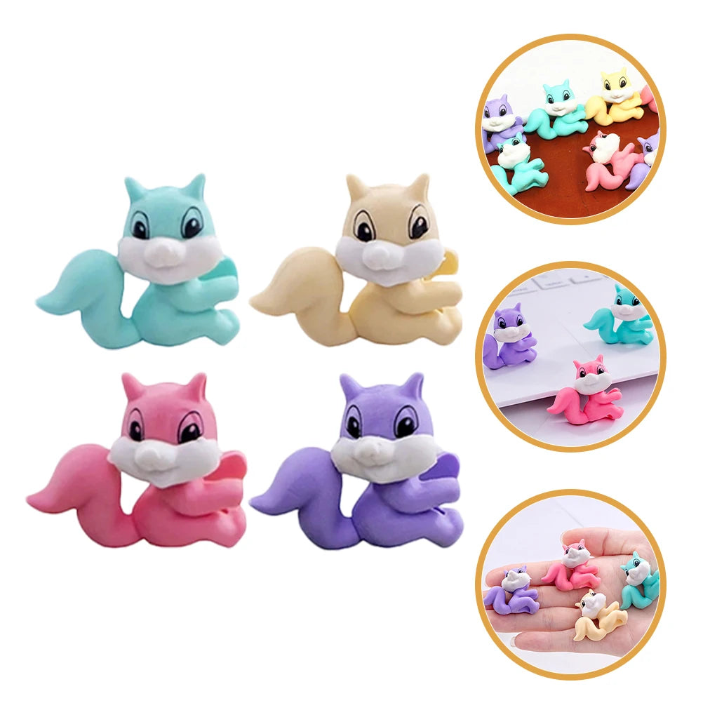 50pcs Squirrel Eraser Cute Mini Cartoon Animal Student Fun Bulk School Supplies Tiny Rubber Stationery Gifts Kids