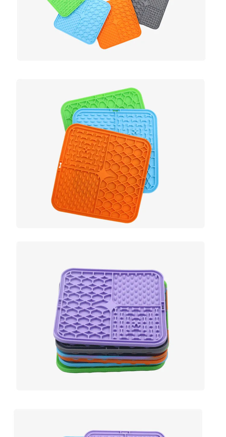 Pet Lick Silicone Mat Pet Slow Food Plate Dog Bathing Distraction Silicone Dog Sucker Food Training Dog Feeder Supplies for Dogs