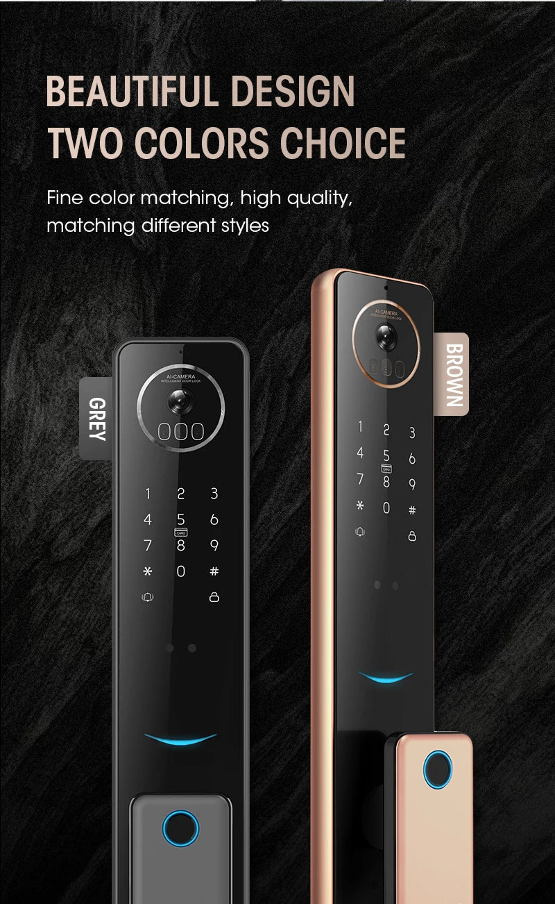 2024 Smart Door Lock  Wifi Smart Fingerprint Digital Safe Door with Camera Lock for Home