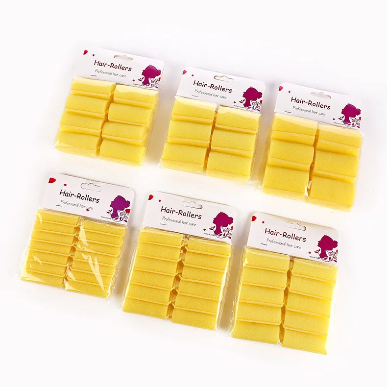 12pcs Soft Sponge Foam Cushion Hair Rollers Curlers Hair Salon Barber Curls Hairdressing Kit DIY Home Hair Styling Tools Бигуди