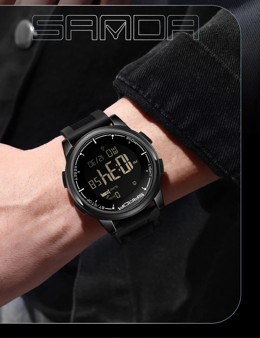 SANDA 9064 Student Sports Quartz LED Electronic Watch Calorimeter Step Electronic Watch Sleep Monitoring Smart Electronic Watch