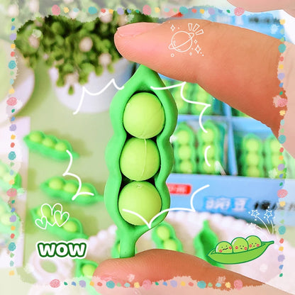 Kawaii stationery items School teacher gift Office Supplies classroom back to school Pea Rubber funny Erasers