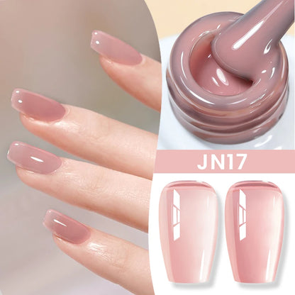 BORN PRETTY Jelly Nude Gel Nail Polish 10ml Light Pink Peach Translucent Color UV Light Cure Gel Varnish Nail Art DIY at Home