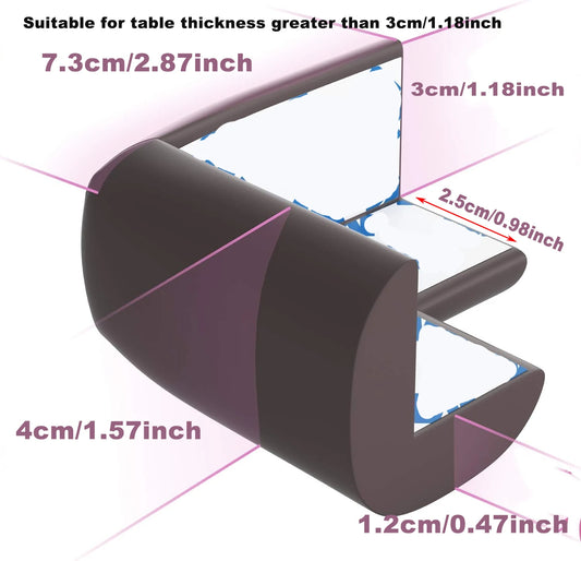 4pcs Soft Baby Proofing Corner Guards - Pre-Taped Table Corner Protector for Child Safety Furniture Bumper & Sharp Edge