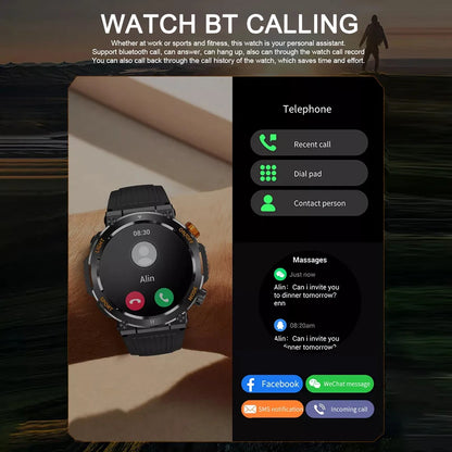 Smart Watch Men Bluetooth Call Health Monitor Sports Smart Watch IP67 Waterproof Outdoor Sports Watch 100+ Sports Modes
