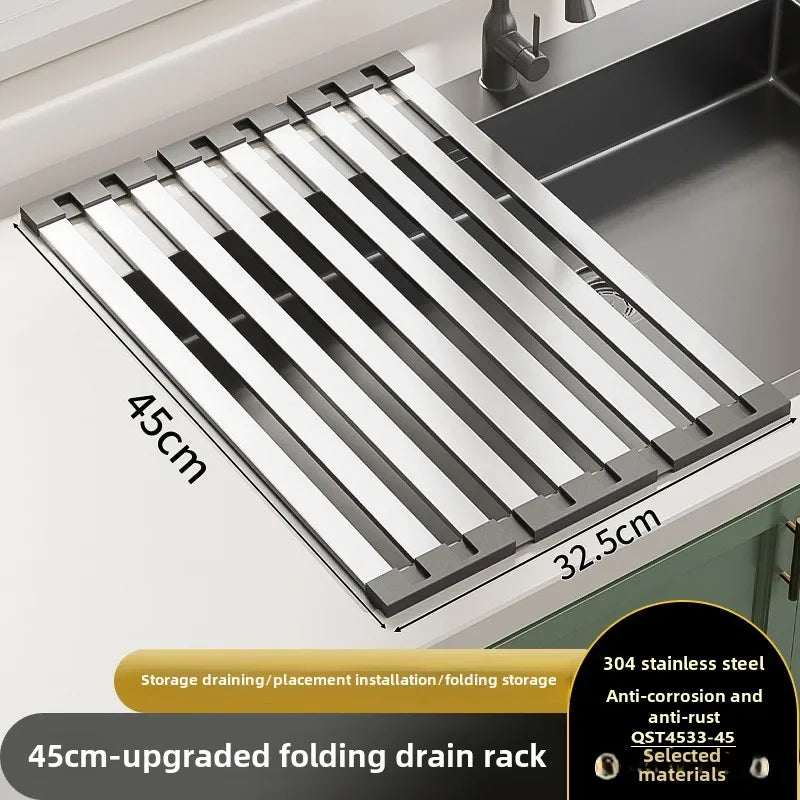Roll up Dish Drying Rack Over The Sink for Kitchen Portable Aluminum Dish Rack Foldable Dish Drying Racks No rust No mildew New