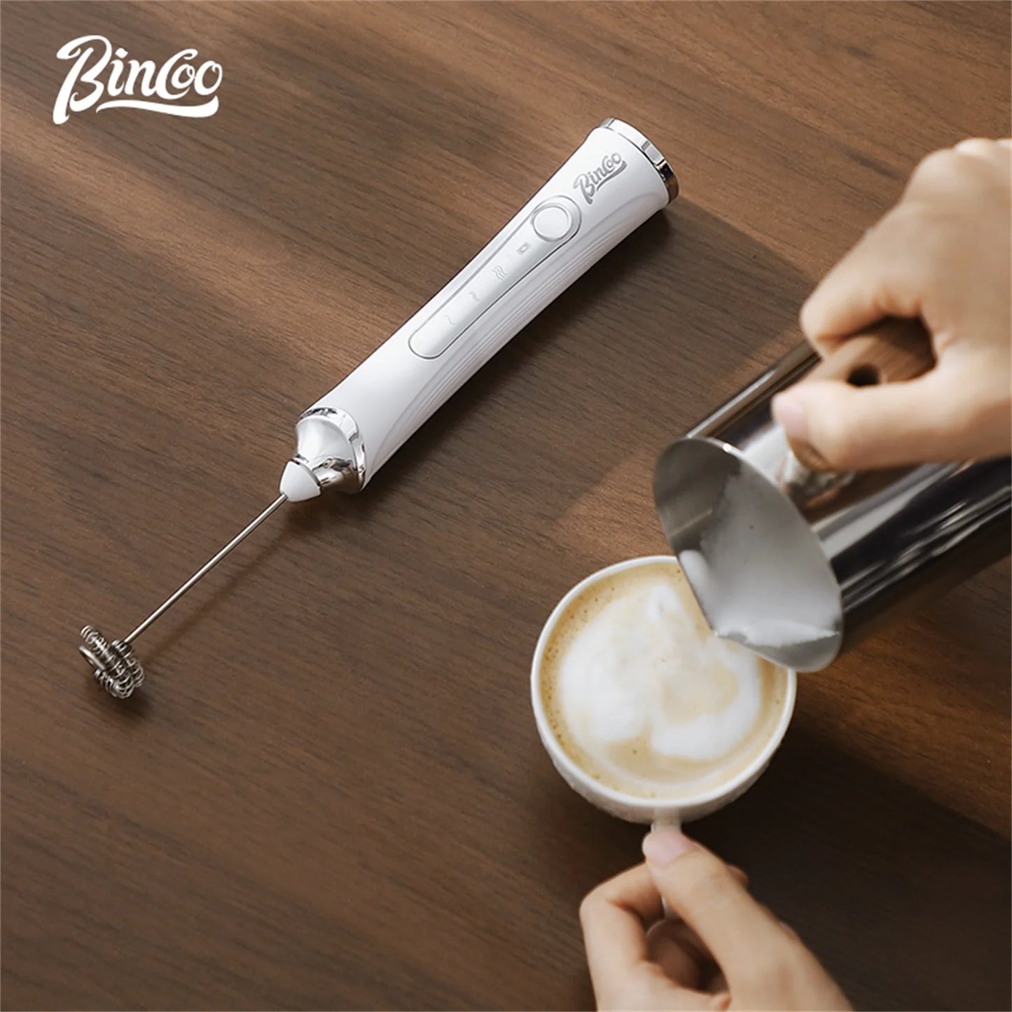 Bincoo Electric Milk Frothers Handheld Wireless Blender USB Mini Coffee Maker Whisk Mixer Cappuccino Cream Egg Beater Blender