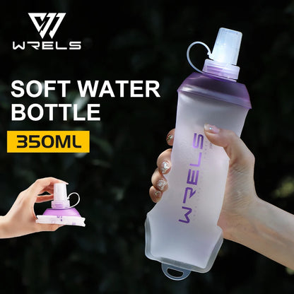 WRELS Foldable Silicone Soft Flask Water Bottle for Outdoor Sport  Running Camping Folding TPU Soft Flask Water Bag BPA Free
