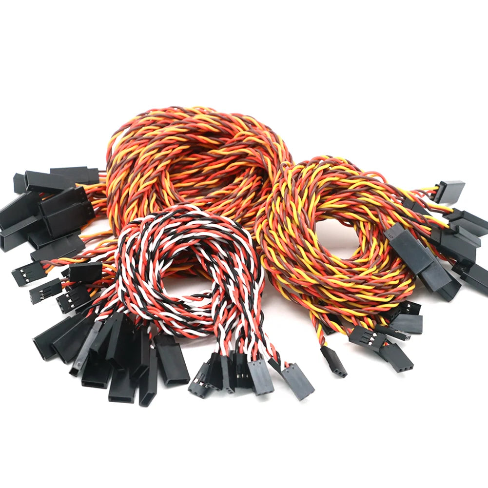 10pcs 10 / 15 / 30 / 50 / 100cm Servo Extension Cable 30 / 60 core For Futaba JR Anti-interference Servo For RC Helicopter Part/