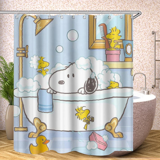 Snoopy Anime Funny Cute Shower Screen Bath Curtain Toilet Accessories Bathroom Sets Full Setluxury
