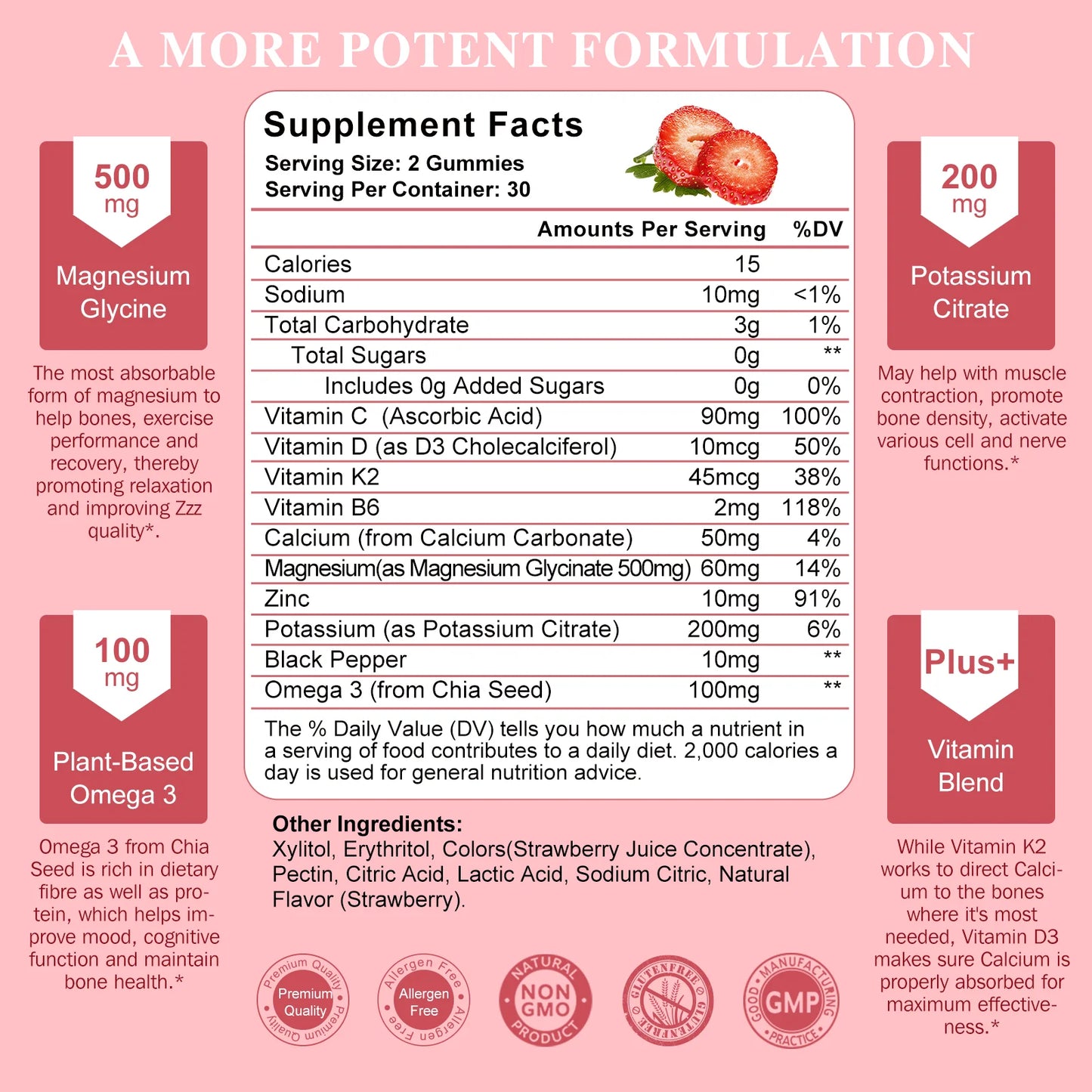 LUKAREE 200mg Potassium Magnesium Gummies Magnesium Potassium Supplements for Sleep, Relaxation, Sedation, Muscle Support