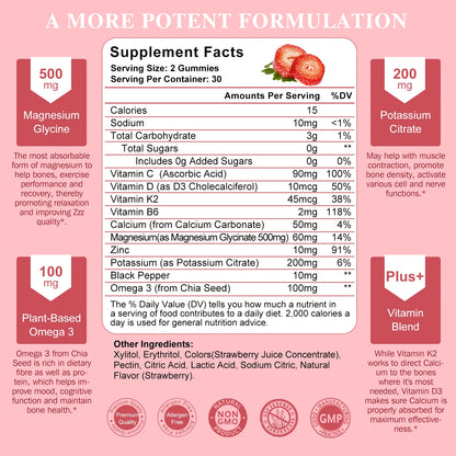 LUKAREE 200mg Potassium Magnesium Gummies Magnesium Potassium Supplements for Sleep, Relaxation, Sedation, Muscle Support