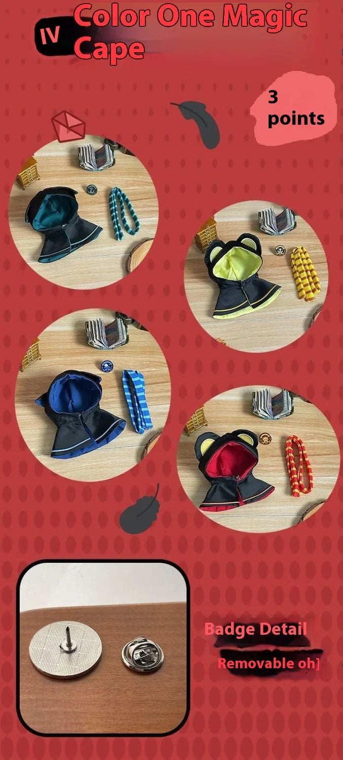 10cm Cotton Doll Academy Magic Cloak Series Doll Clothes Doll Doll Universal Kawaii Hooded Set Dress Up