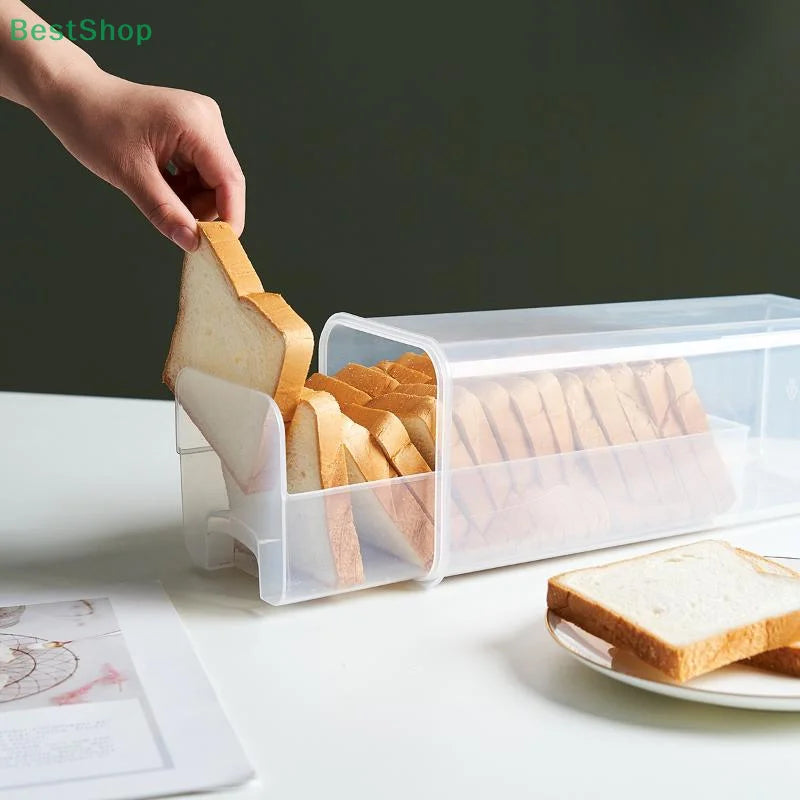 〔Rebecca〕Reusable Bread Sandwich Box Pasta Storage Box With Sealing Lid Clear Plastic Food Storage Container