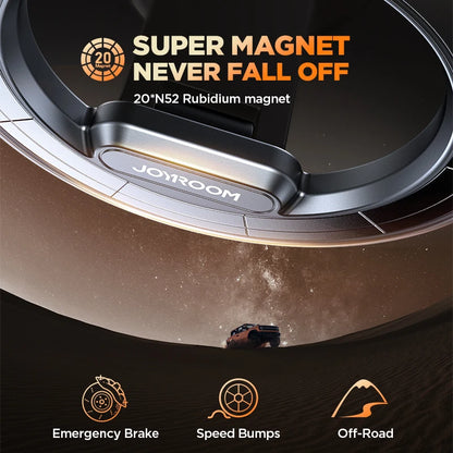 JOYROOM All-Metal Fordable Magnetic Phone Holder for Car 360° Rotation Strong Magnets Phone Mount Stand for Car Dash for iPhone