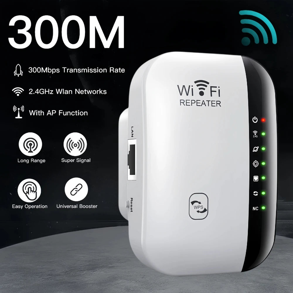 300Mbps Wireless WIFI Repeater 2.4G Wifi Range Extender Wi-Fi Signal Booster Amplifier 802.11N Network Card Adapter Easy Setting