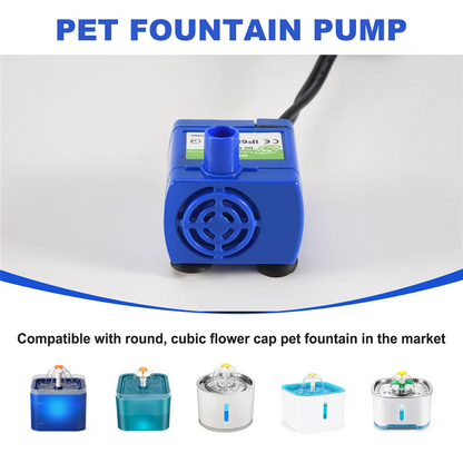 A42F  Cat Water Fountain Pump, Pet Water Fountain Pump Replacement Pump DR-DC160 Motor for Round, Flower Cap Cat Fountain