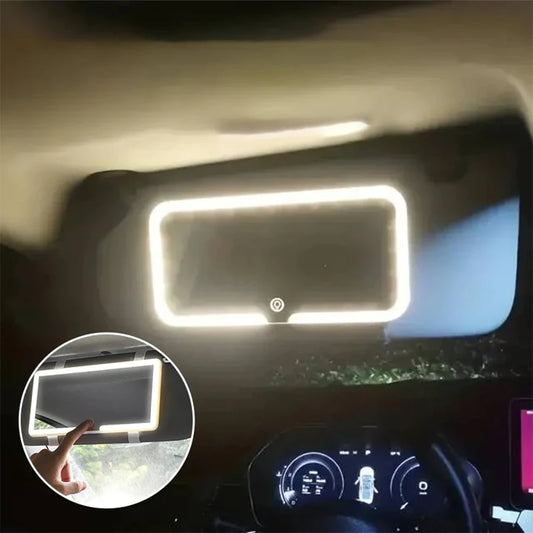 Car Sun Visor LED Sunshade Makeup Mirror 3modes Touch Screen Adjustment USB Charging Automotive Cosmetic Mirrors Car Accessories