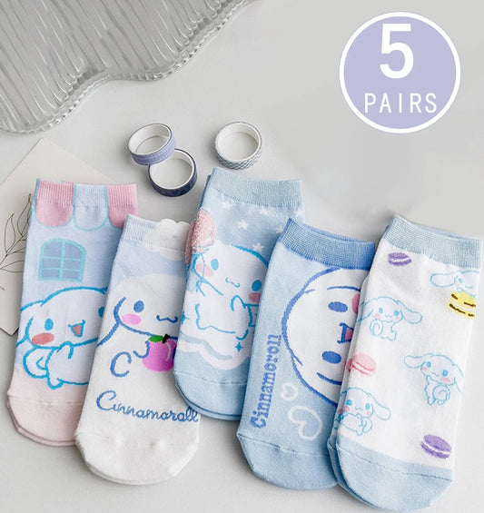 Sanrio's Innovative and Cute Women's Cartoon Short Socks Are High-Quality Comfortable Soft and Breathable Gift Socks