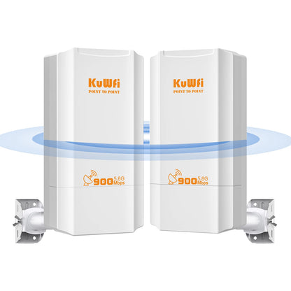 KuWFi 900Mbps Outdoor Wifi Repeater 5.8G Wireless Bridge Wifi CPE Bridge Long Range Extender AP Access Point 2KM Wifi Coverage
