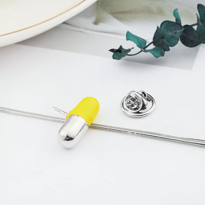 Catuni Cute Pill Pharmacy Medicine Pin Badge Lapel Lanyard Backpack Brooch Jewelry Gift for Pharmacist Doctor Student Nurse