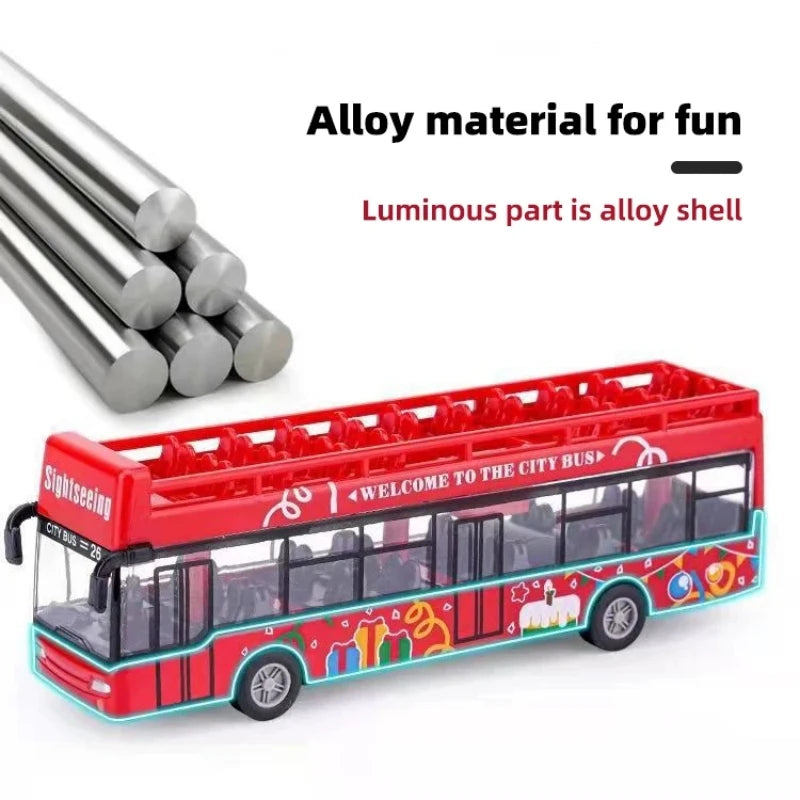 15CM Alloy Simulation Bus Car Model Children's Toy Pull Back Bus Inertia City Car Early Education Toy for Boy Girl Birthday Gift