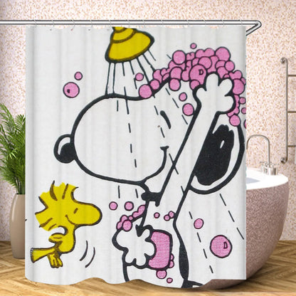 Snoopy Anime Funny Cute Shower Screen Bath Curtain Toilet Accessories Bathroom Sets Full Setluxury