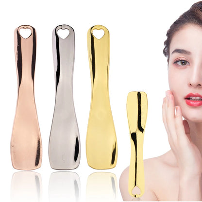 Metal Makeup Spatula Zinc Alloy Curved Scoop Facial Mask Eye Cream Mixing Brush Mini Spoon Stick Skincare Cosmetic Beauty Tool