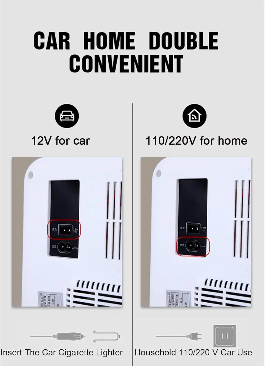 25 L Mini Fridge, Car Refrigerator Portable Cooler & Warmer 110V/220V AC/12V DC Compact Small Refrigerator for Bedroom, Office