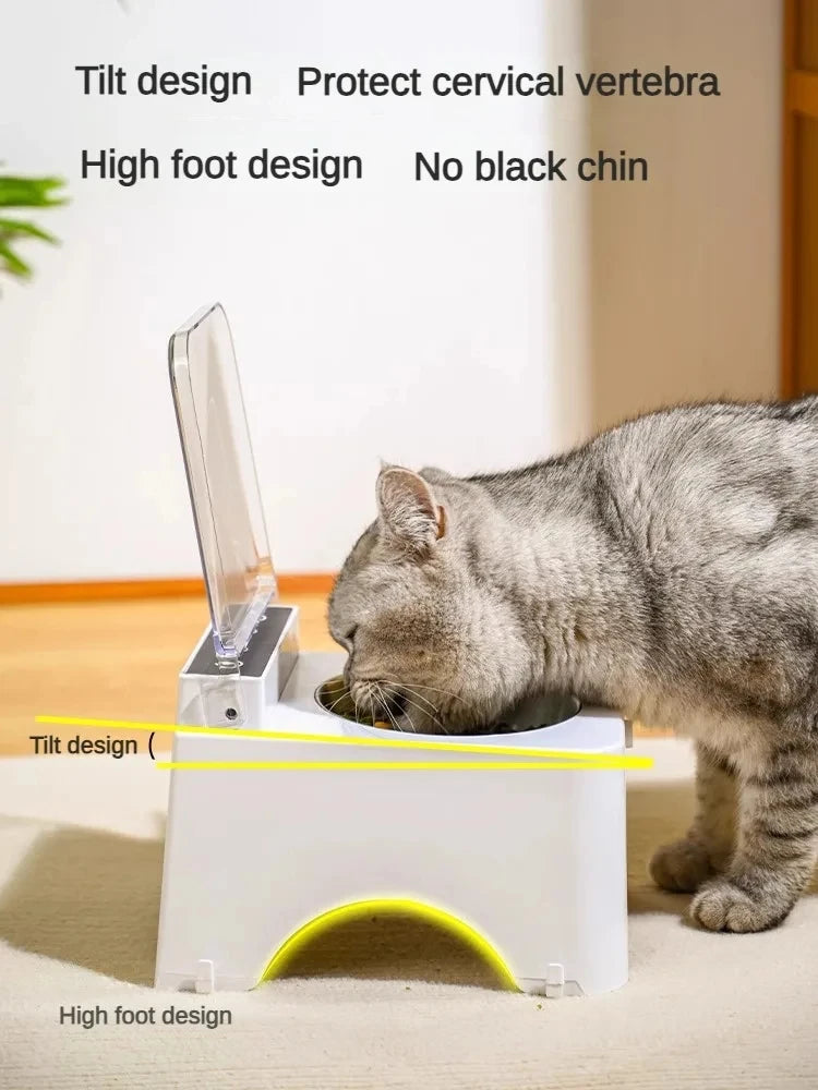 Smart Cat Bowl Pet Feeder Bowl Cats Dog Food Feeder Infrared Sensor Auto Open Cover Smart Feeder Anti-mouse Cat Food Dispenser