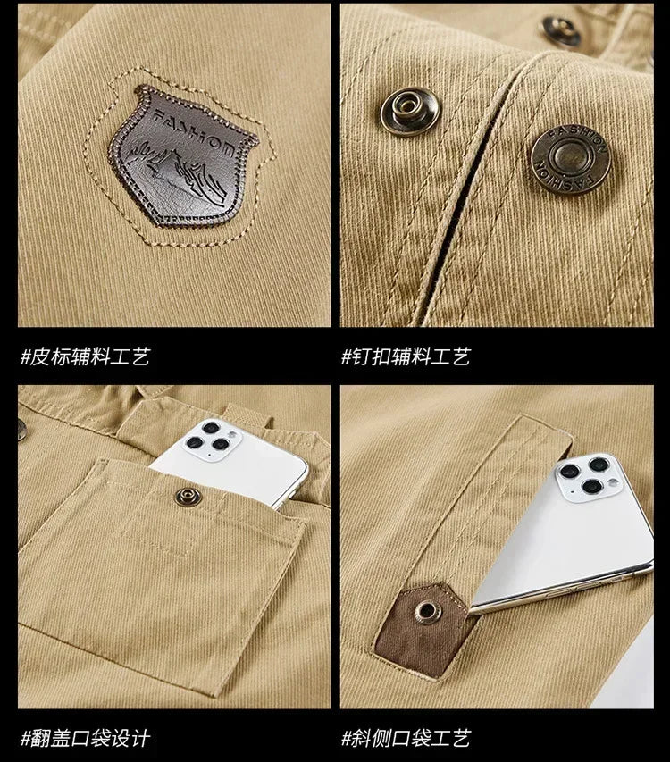 Autumn JacketMen Cotton Windbreaker Bomber Coat Military Men's Tactics Jackets Man Cargo Casual Jacket Mens Clothes Spring