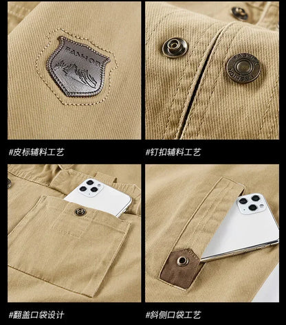 Autumn JacketMen Cotton Windbreaker Bomber Coat Military Men's Tactics Jackets Man Cargo Casual Jacket Mens Clothes Spring