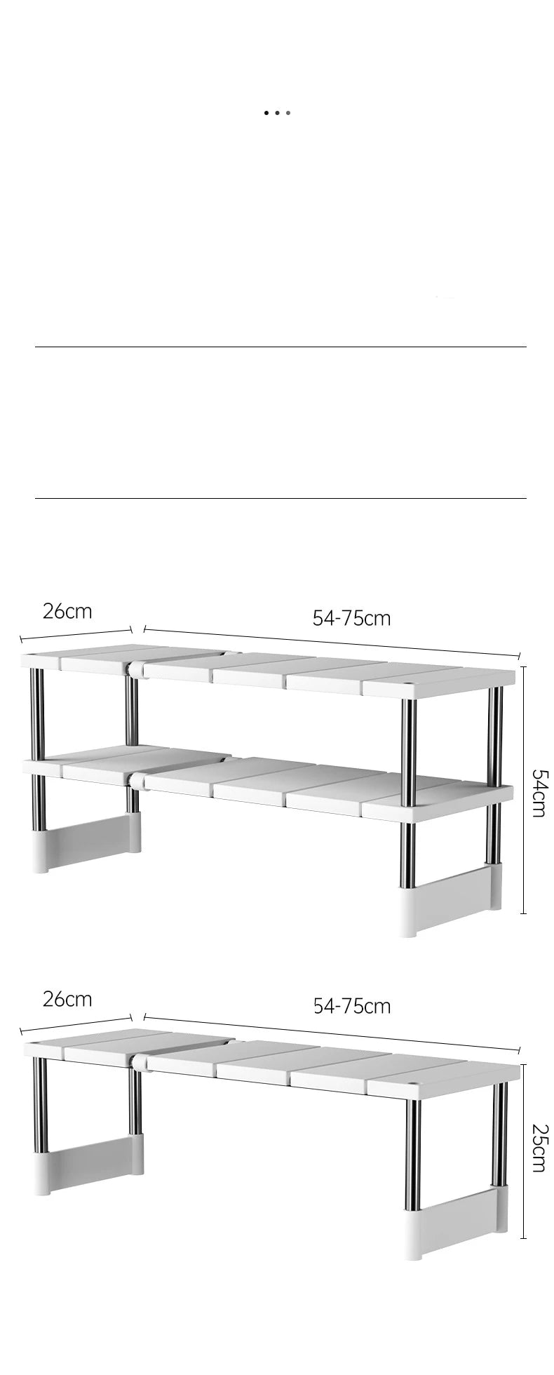 Stackable Storage Rack Multifunctional Telescopic Sink Holder Wardrobe Layered Partition Rack Closet Sorting Shelves Organizer