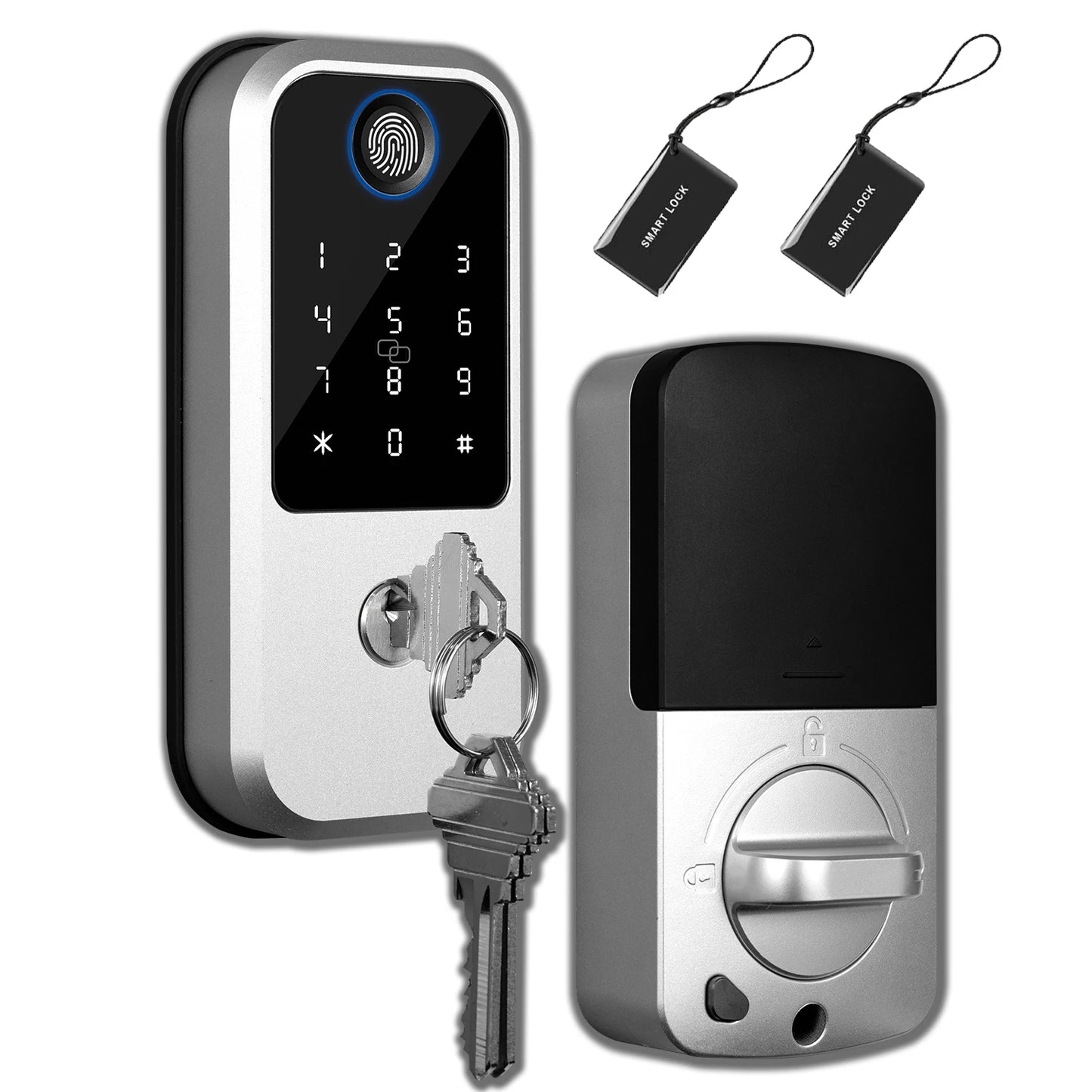 Smart Deadbolt Lock with Keypad, Fingerprint Door Lock, Keyless Entry Door Lock Door Auto Digital Electronic Lock for home
