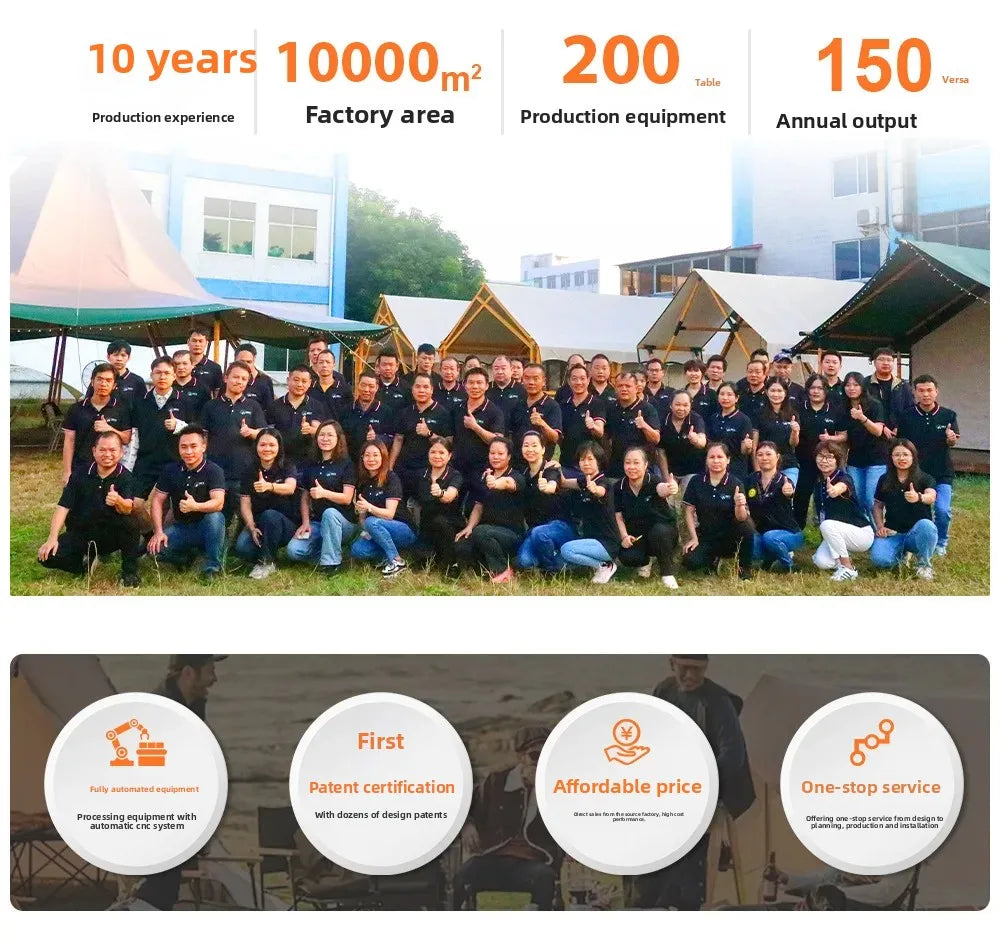 Outdoor Camping Tents, Hotel Camping Bases, Large Wooden House Accommodation, Suitable for Camping, Customizable Large Capacity