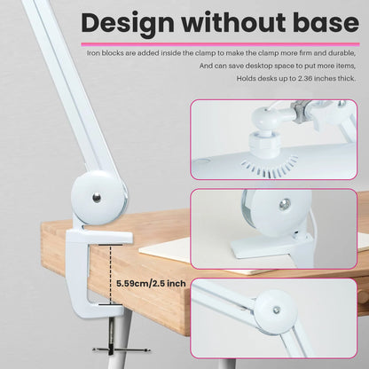 LED Task Lamp,24W Super Bright Desk Lamp,117 Pcs SMD LED,4 Level Brightness,Dimmable,Task LED Light for Home,Office,Workbench