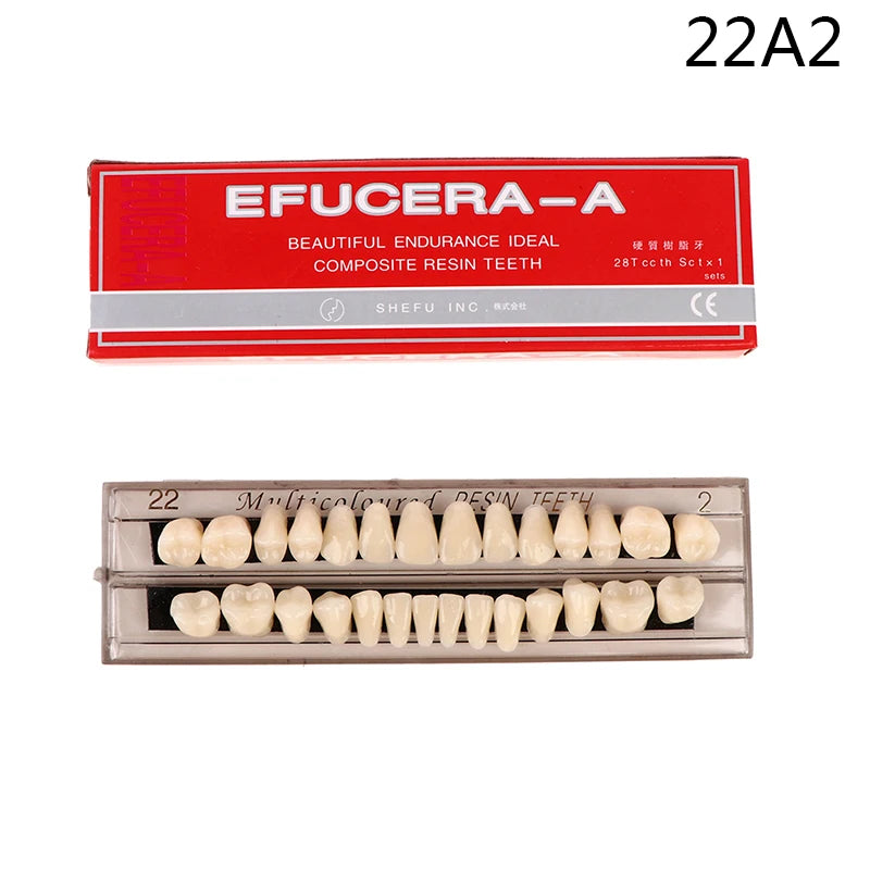 28 Teeth/set Resin Denture Teeth 3d Shade Guide Color Comparator Mirror Dentistry Cold Light Teeth White Bleaching Dental Plate