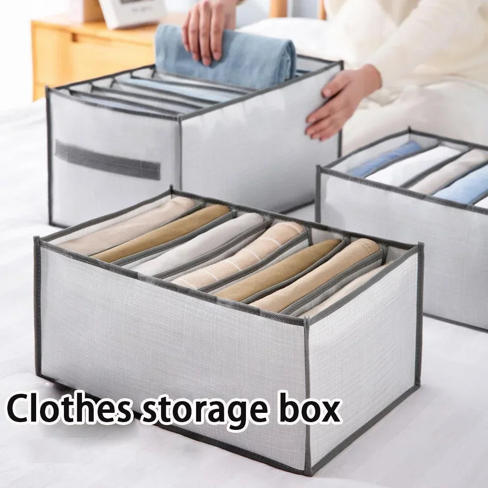 Foldable Storage Organizers Drawer Closet Divider Boxes for Jeans Socks Bra Wardrobe Clothes Storage Underwear Organizers Sets